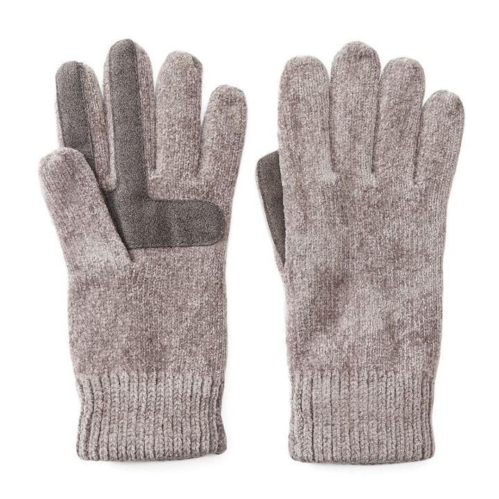 Women's Isotoner Chenille Tech Gloves, Silver