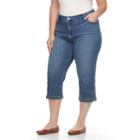 Plus Size Croft & Barrow&reg; Embellished Capri Jeans, Women's, Size: 20 W, Blue