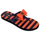 Women's College Edition Syracuse Orange Bow Flip-flops, Size: Xl, Blue (navy)