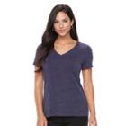 Women's Apt. 9&reg; Essential V-neck Tee, Size: Large, Drk Purple