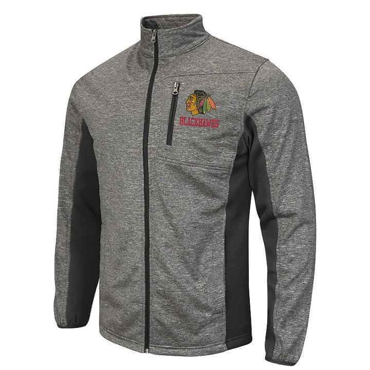 Men's Chicago Blackhawks Space-dye Full-zip Fleece Jacket, Size: Small, Grey