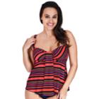 Plus Size Mazu Swim Tummy Slimmer Striped Tankini Top, Women's, Size: 18 W, Blue (navy)