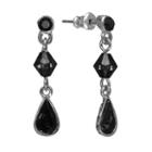 1928 Simulated Crystal And Bead Drop Earrings, Women's, Black