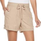 Women's Croft & Barrow&reg; Linen Blend Shorts, Size: Large, Lt Beige