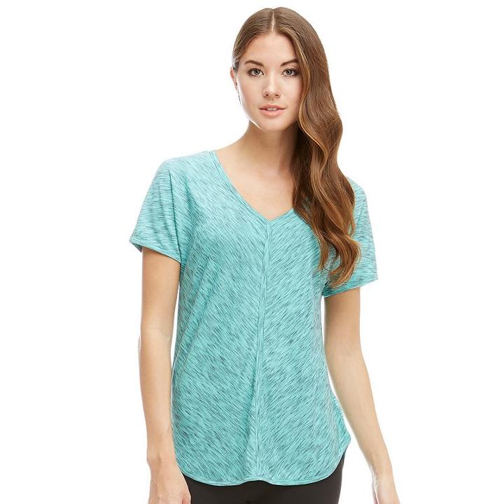 Women's Balance Collection Margie Mitered Yoga Tee, Size: Medium, Brt Green