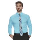 Men's Marc Anthony Slim-fit Non-iron Stretch Dress Shirt, Size: 15.5-32/33, Turquoise/blue (turq/aqua)