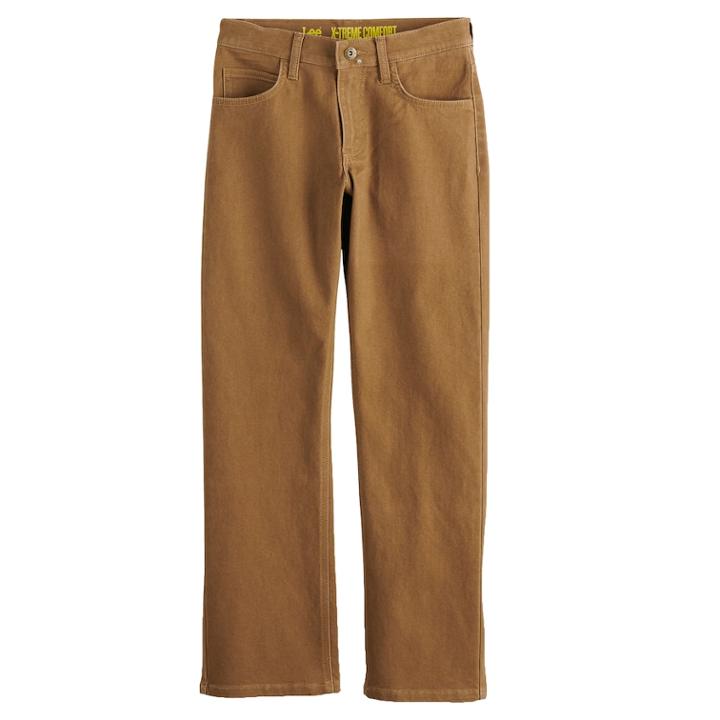 Boys 8-20 & Husky Lee Straight-fit Stretch Jeans, Size: 10, Beig/green (beig/khaki)