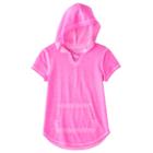 Girls 7-16 & Plus Size So&reg; Short Sleeve Sparkle Hooded Pullover, Size: 7-8, Pink