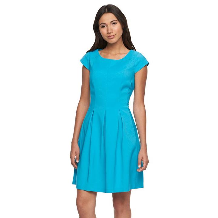 Women's Ronni Nicole Solid Fit & Flare Dress, Size: 12, Turquoise/blue (turq/aqua)
