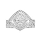 10k White Gold 1/2 Carat T.w. Diamond Crisscross Ring, Women's, Size: 7