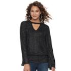 Women's Jennifer Lopez Cutout Glitter Top, Size: Xs, Black