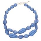 Blue Oblong Bead Swag Necklace, Women's, Navy