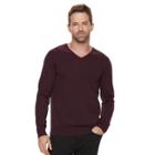 Men's Marc Anthony Slim-fit Soft-touch Modal V-neck Sweater, Size: Small, Dark Red