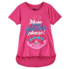 Girls 7-16 Dreamworks Trolls Poppy More Glitter Please High-low Graphic Tee, Size: Large, Brt Pink