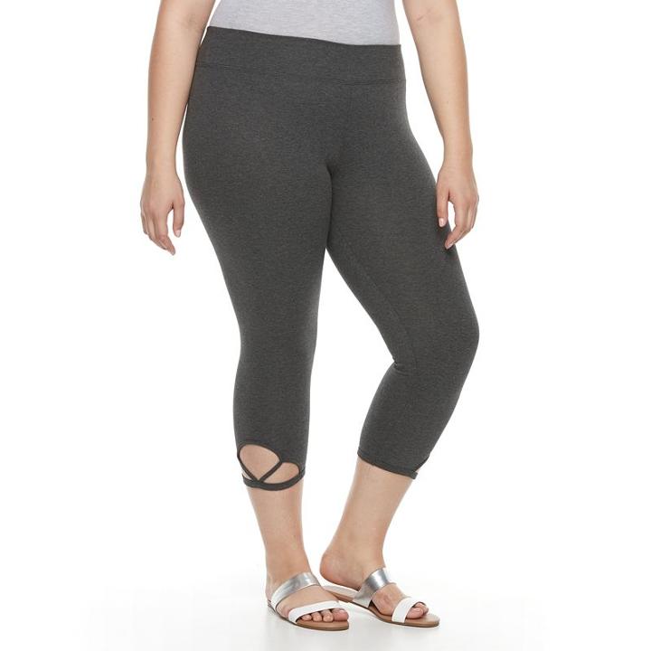 Plus Size French Laundry Cutout Capri Leggings, Women's, Size: 1xl, Dark Grey