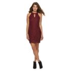 Juniors' Speechless High Neck Keyhole Lace Bodycon Dress, Girl's, Size: Small, Dark Red