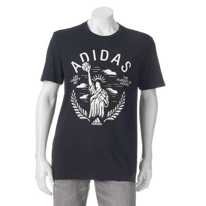 Big & Tall Adidas Life Liberty And The Pursuit Of Hoops Performance Tee, Men's, Size: L Tall, Black