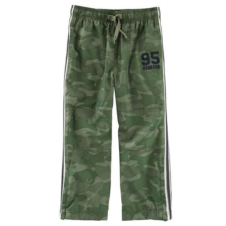 Boys 4-12 Oshkosh B'gosh&reg; Poplin Wind Pants, Size: 7, Green Camo