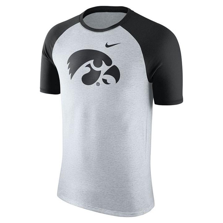 Men's Nike Iowa Hawkeyes Raglan Tee, Size: Xl, Natural