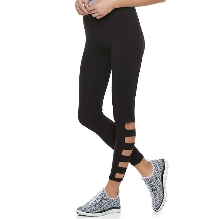 Juniors' Eye Candy Cutout High-waisted Leggings, Teens, Size: Xl, Black