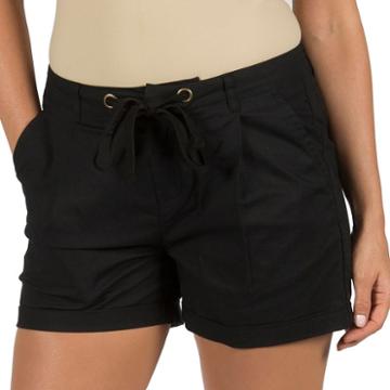 Women's Harve Bernard Poplin Shorts, Size: 6, Black