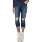 Women's Jennifer Lopez Distressed Capri Jeans, Size: 12, Blue Other