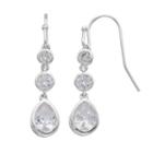 Lc Lauren Conrad Cubic Zirconia Nickel Free Triple Drop Earrings, Women's, Silver