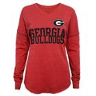 Juniors' Georgia Bulldogs Split Long-sleeve Tee, Women's, Size: Large, Red