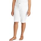 Plus Size Chaps Cuffed Twill Skimmer Shorts, Women's, Size: 16 W, White