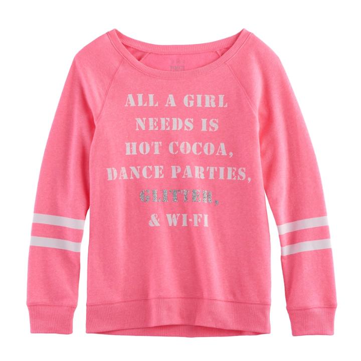 Girls 7-16 & Plus Size So&reg; Cozy Fleece Pullover Top, Size: 12, Dark Pink