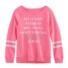 Girls 7-16 & Plus Size So&reg; Cozy Fleece Pullover Top, Size: 12, Dark Pink