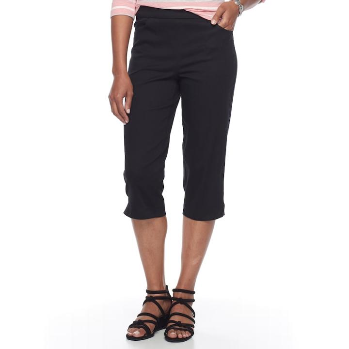 Women's Croft & Barrow&reg; Pull-on Capris, Size: Medium, Black