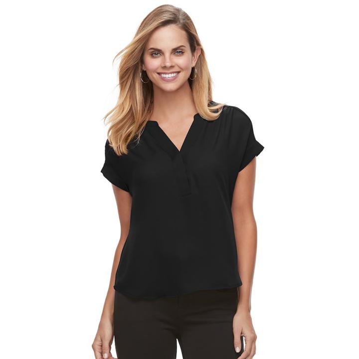 Petite Apt. 9&reg; Dolman-sleeve Top, Women's, Size: Xs Petite, Black