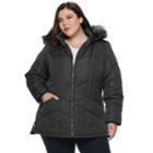 Plus Size D.e.t.a.i.l.s Hooded Quilted Jacket, Women's, Size: 3xl, Hematite