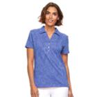 Women's Caribbean Joe Jacquard Polo, Size: Small, Med Blue