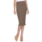 Women's Jennifer Lopez Ribbed Pencil Skirt, Size: Small, Brown
