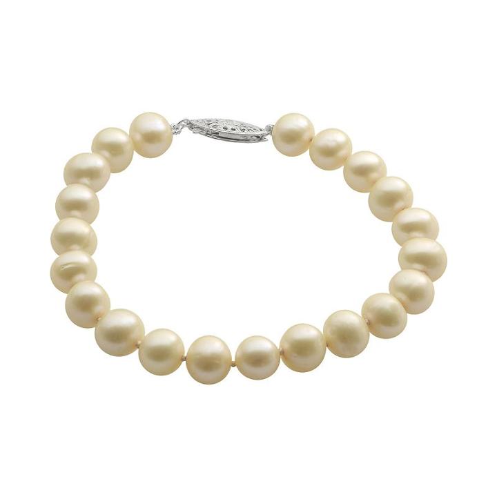 Pearlustre By Imperial Dyed Freshwater Cultured Pearl Sterling Silver Bracelet, Women's, Size: 7.5, Yellow