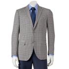 Men's Savile Row Modern-fit Checked Sport Coat, Size: 44 Short, Black