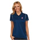 Women's Antigua Chicago Cubs Icon Desert-dry Tonal-striped Performance Polo, Size: Medium, Blue