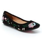 Unionbay Teal Women's Embroidered Ballet Flats, Girl's, Size: 8.5, Black