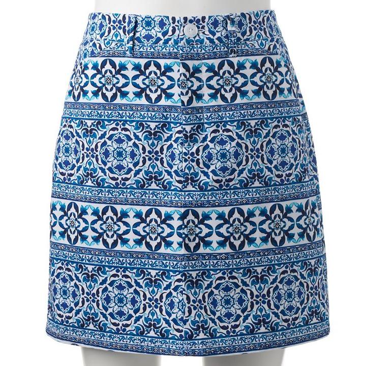 Women's Croft & Barrow&reg; Essential Twill Skort, Size: 4, Turquoise/blue (turq/aqua)