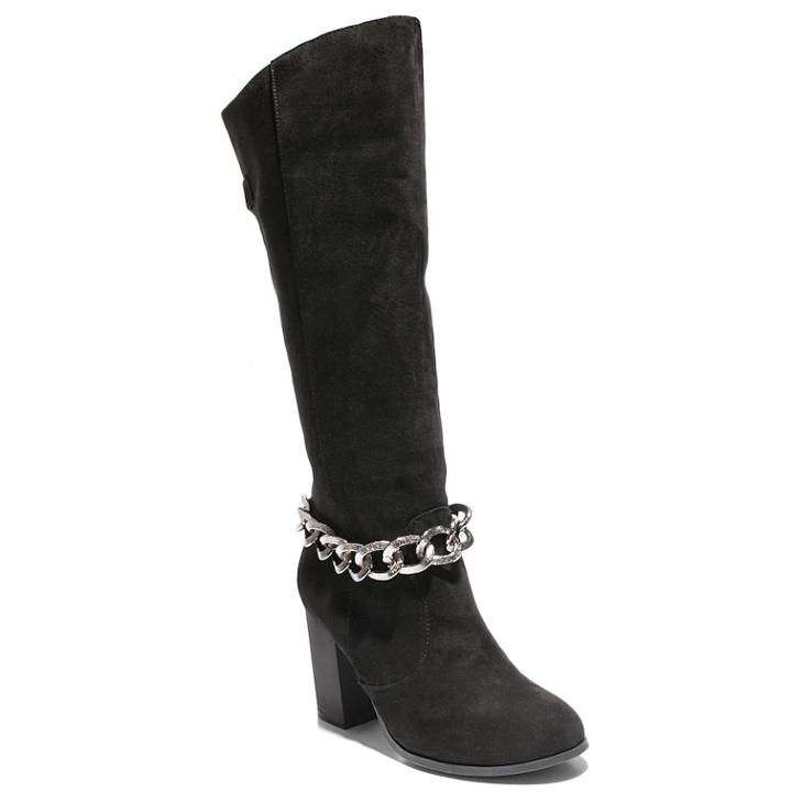 Two Lips Too Too Lean Women's Knee High Boots, Size: Medium (8), Black
