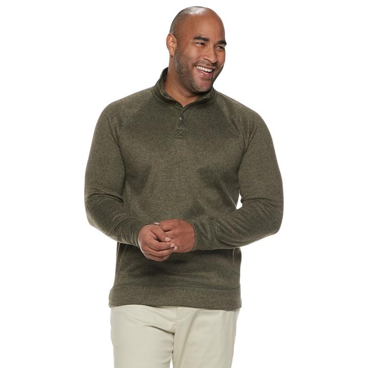 Big & Tall Sonoma Goods For Life&trade; Modern-fit Supersoft Sweater Fleece Mockneck Pullover, Men's, Size: L Tall, Med Brown