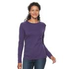 Women's Croft & Barrow&reg; Crewneck Tee, Size: Xl, Purple