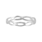 Sterling Silver Openwork Midi Ring, Women's, Size: 5, Grey