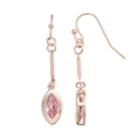 Lc Lauren Conrad Cubic Zirconia Marquise Nickel Free Linear Earrings, Women's, Light Pink