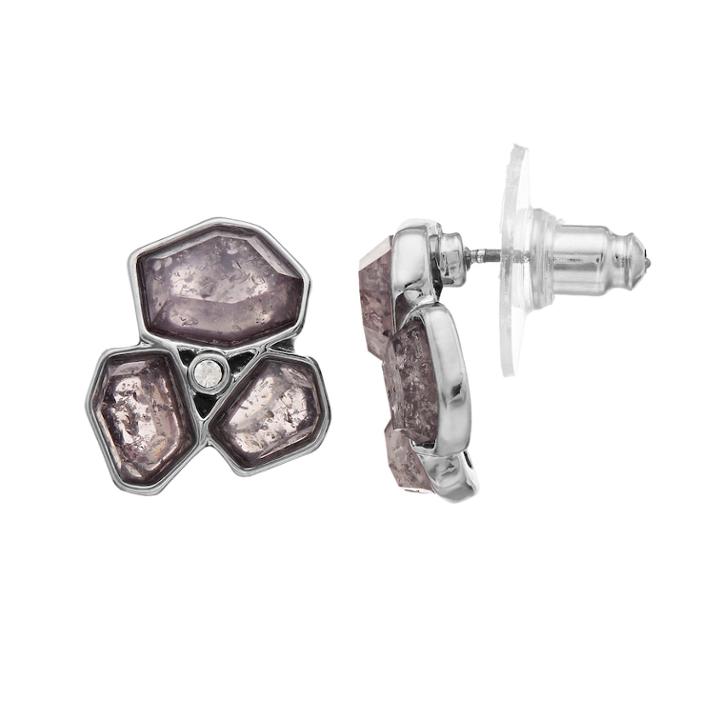 Simply Vera Vera Wang Purple Simulated Crystal Cluster Stud Earrings, Women's, Black