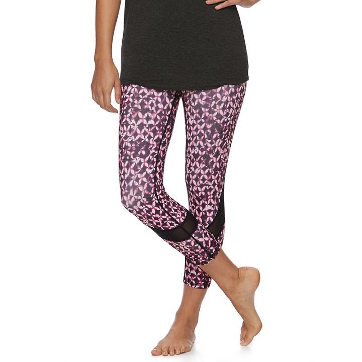 Women's Gaiam Om Mesh Capri Yoga Leggings, Size: Small, Oxford