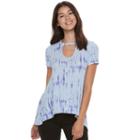 Juniors' Mudd&reg; Choker Neck Tee, Teens, Size: Small, Blue (navy)
