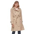 Women's Tower By London Fog Hooded Trench Coat, Size: Xl, Dark Beige